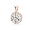 Celeste Round Brilliant Diamond Halo Pendant