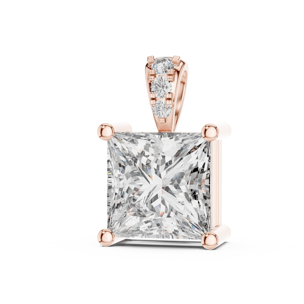 Elara Princess Cut Diamond Pendant