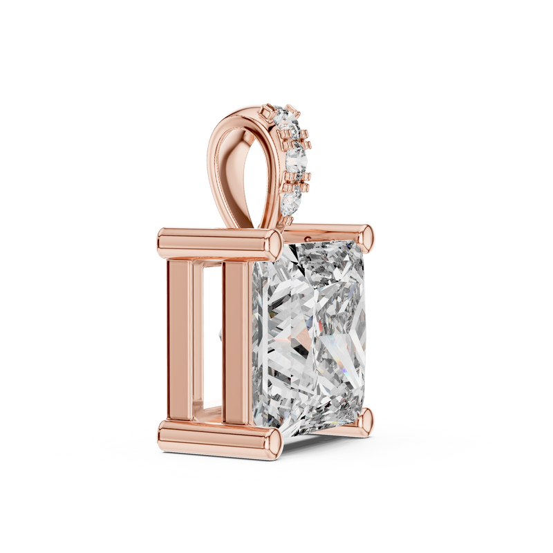 Elara Princess Cut Diamond Pendant detail