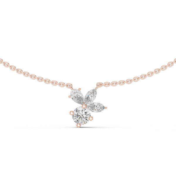 Elara Mixed-Cut Diamond Cluster Necklace