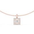 Seren Princess-Cut Diamond Halo Necklace