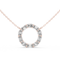 Virelia Oval & Emerald Diamond Circle Pendant