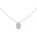 Lunelle Oval Diamond Halo Pendant