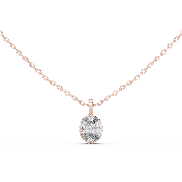 Arielle Oval Diamond Solitaire Pendant