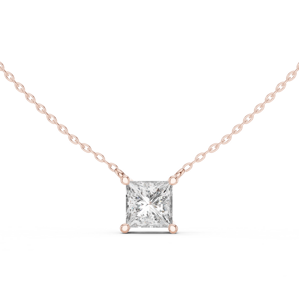 Avenor Princess Cut Diamond Solitaire Pendant