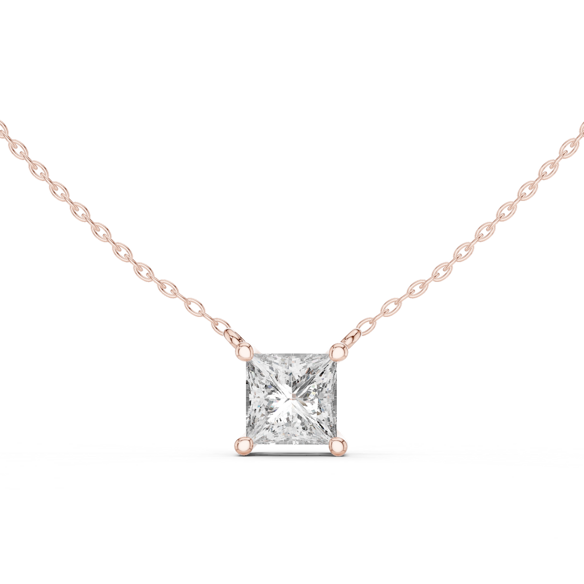 Avenor Princess Cut Diamond Solitaire Pendant