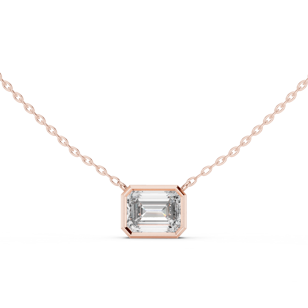Elara Emerald Cut Diamond Pendant