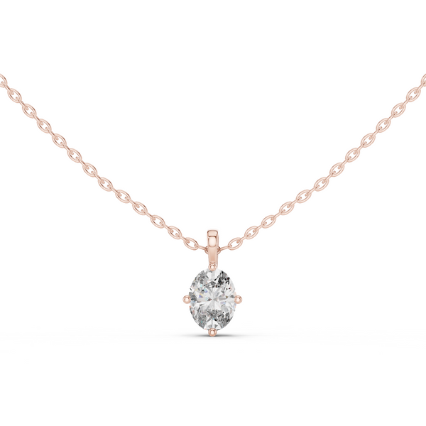 Solenne Oval Diamond Solitaire Pendant