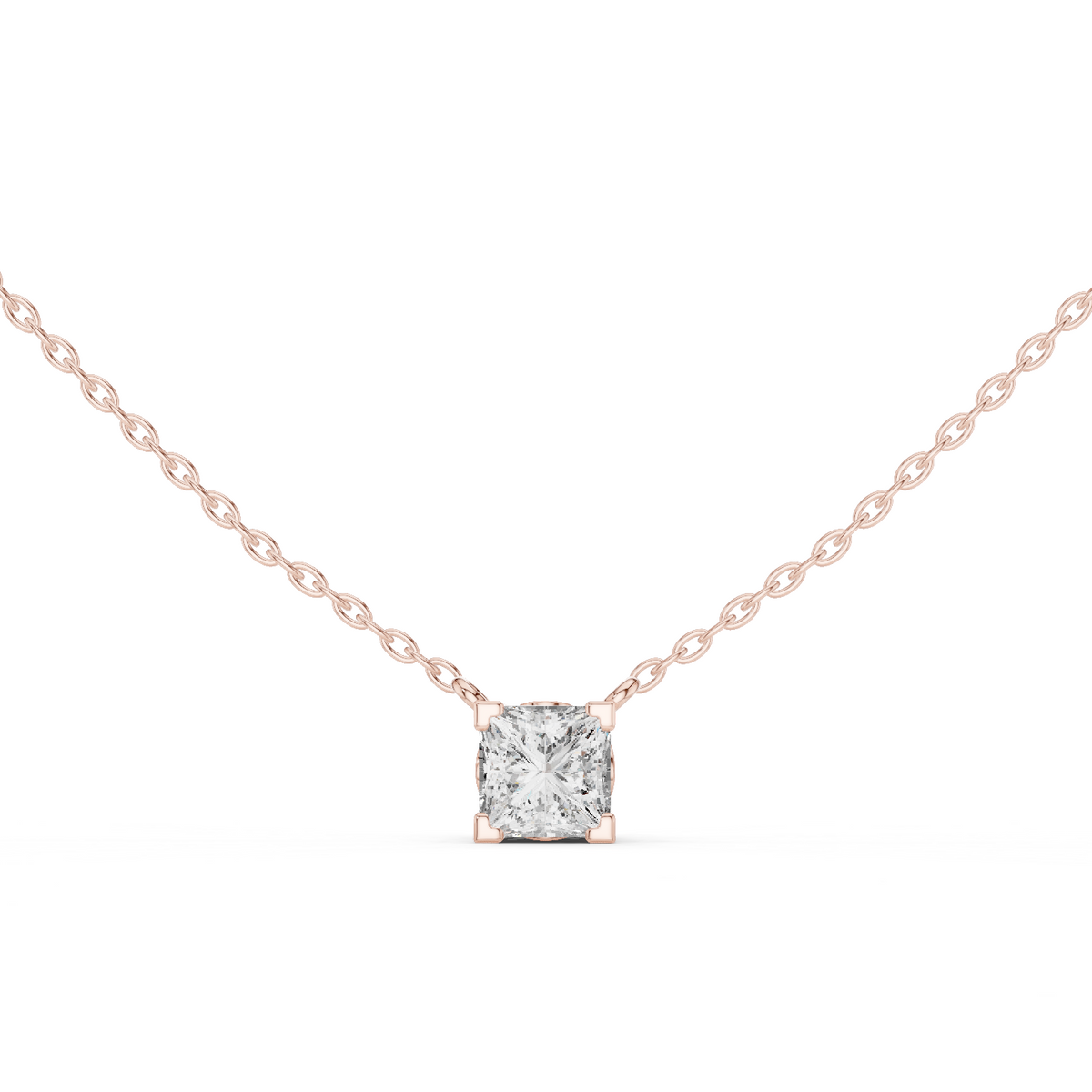Maelle Princess Cut Diamond Solitaire Pendant