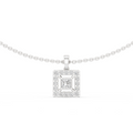 Seren Princess-Cut Diamond Halo Necklace