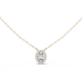 Lunelle Oval Diamond Halo Pendant