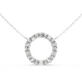 Virelia Oval & Emerald Diamond Circle Pendant