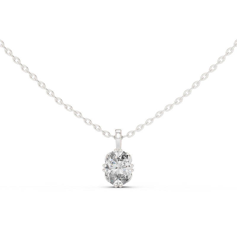 Arielle Oval Diamond Solitaire Pendant detail
