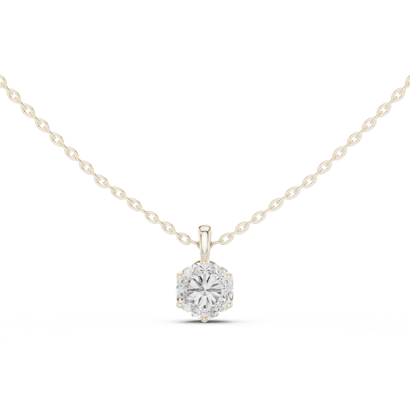 Seren Round Diamond Solitaire Pendant detail