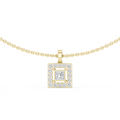Seren Princess-Cut Diamond Halo Necklace