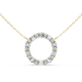 Virelia Oval & Emerald Diamond Circle Pendant