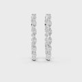 Alternating Marquise & Round Diamond Inside-Out Hoop Earrings