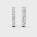 Double Row Marquise Diamond Hoop Earrings