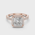 Aurelia Princess Cut Halo Diamond Ring