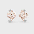 Elara Diamond Swirl Stud Earrings
