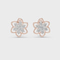Elara Diamond Flower Stud Earrings