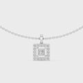 Seren Princess-Cut Diamond Halo Necklace