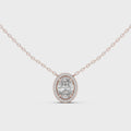 Elara Oval Halo Diamond Pendant