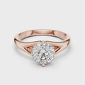 Valeria Round Brilliant Diamond Sculpted Split-Shank Solitaire Ring