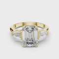 Aurelia Emerald Cut Diamond Three-Stone Ring
