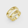 Aurelia Diamond Chevron Wedding Band Set