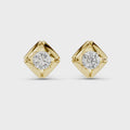 Seren Round Brilliant Diamond Sculpted Four-Petal Stud Earrings