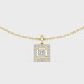 Seren Princess-Cut Diamond Halo Necklace