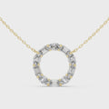 Virelia Oval & Emerald Diamond Circle Pendant