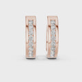 Inset Diamond Huggie Earrings