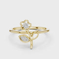 Florielle Diamond Flower & Leaf Ring