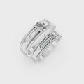 Aurelia Diamond Geometric Wedding Band Set