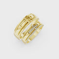 Aurelia Diamond Geometric Wedding Band Set