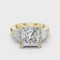 Elara Princess Cut Diamond Three-Stone Ring