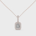 Elara Emerald Cut Diamond Halo Pendant