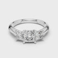 Elodie Three Stone Princess Cut Diamond Ring