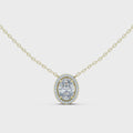 Elara Oval Halo Diamond Pendant