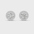 Elara Round Brilliant Diamond Halo Stud Earrings