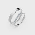 Elara V-Shaped Diamond Wedding Band Set