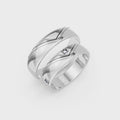 Aurelia Diamond Chevron Wedding Band Set