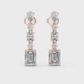 Emerald Cascade Diamond Drop Earrings