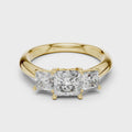 Elodie Three Stone Princess Cut Diamond Ring