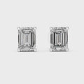 Emerald Cut Diamond Solitaire Stud Earrings