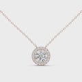 Celestia Round Diamond Halo Pendant