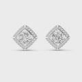 Aurelia Round Brilliant Diamond Cushion Halo Stud Earrings