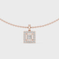 Seren Princess-Cut Diamond Halo Necklace